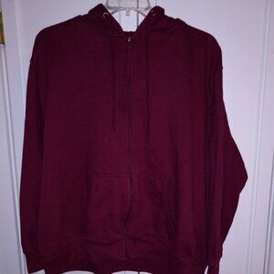 CG.l.CG Full ZIp Burgundy Fleece Hoodie Jacket Sweatshirt 3X Plus Size